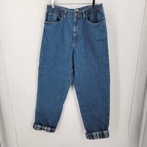L L. Bean Flannel Lined Jeans Womens 12 MT Medium Tall Vintage